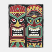 Cool Tiki Totems aangepaste namen fleece dekens (Voorkant)