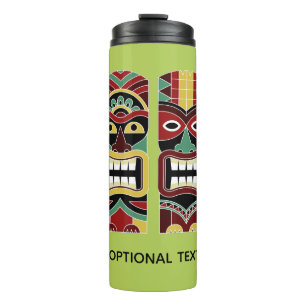 Cool Tiki Totems aangepaste tekst & kleurtumbler Thermosbeker