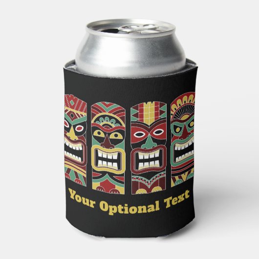 Cool Tiki Totems aangepaste tekst koelbox Blikjeskoeler (Blikje Voorkant)