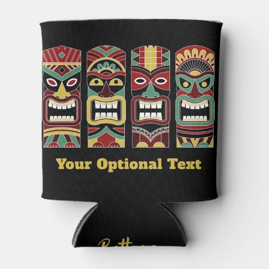 Cool Tiki Totems aangepaste tekst koelbox Blikjeskoeler (Voorkant)