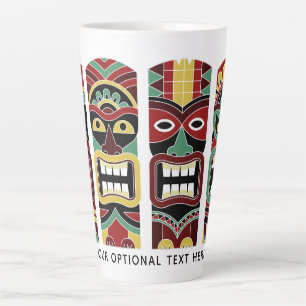 Cool Tiki Totems aangepaste tekst Latte mok