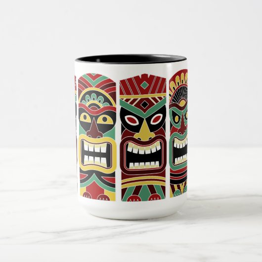 Cool Tiki Totems mokken voor aangepaste namen (Midden)