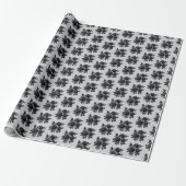Cool tiled black Gothic roses pattern  Cadeaupapier (Uitgerold)
