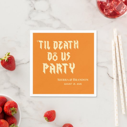 Cool Till Death Do Us Party Aangepaste bruiloft se Servet (Insitu)