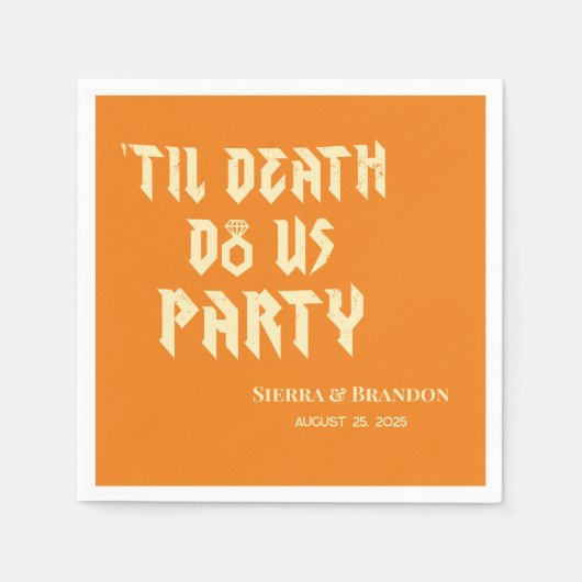 Cool Till Death Do Us Party Aangepaste bruiloft se Servet (Voorkant)