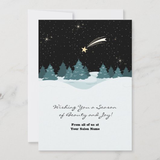 Cool Tir Star Night Winterscape Carte de vacances (Devant)