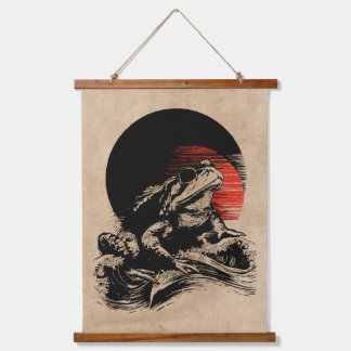Cool Toad Wabi Sabi Art | japanse kikker Hangend Wandkleed