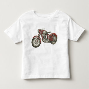 Cool Toddler T-shirt met Big Red Retro Motorbike