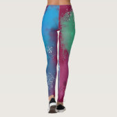 Cool Tones Abstract Oil Paint Gradient Leggings (Dos)