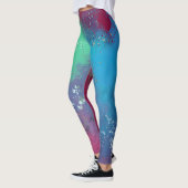 Cool Tones Abstract Oil Paint Gradient Leggings (Gauche)