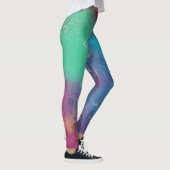 Cool Tones Abstract Oil Paint Gradient Leggings (Droite)