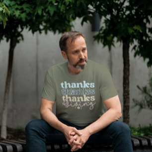 Cool Tones Thanksgiving Retro Typografie T-shirt
