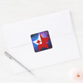 Cool Tonga Flag Star Vierkante Sticker (Envelop)