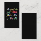 Cool Tractor Farmer Boy Excavator Vehicles Farming Visitekaartje (Voorkant / Achterkant)