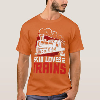 Cool Train Gift for Kids Boys Railroad Public Tran T-shirt