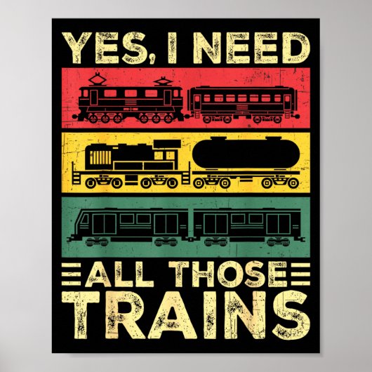Cool Train Model Funny Train Railroad  Poster (Voorkant)