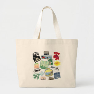 Cool Travel Collage Artsy Tourist Design Grote Tote Bag