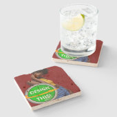 COOL! Travertijn Stone Onderzetters - Custom (Zijkant)