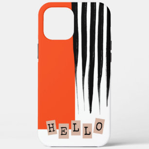 Cool Trendy Abstract Sinaasappel en zwart iPhone 12 Pro Max Hoesje