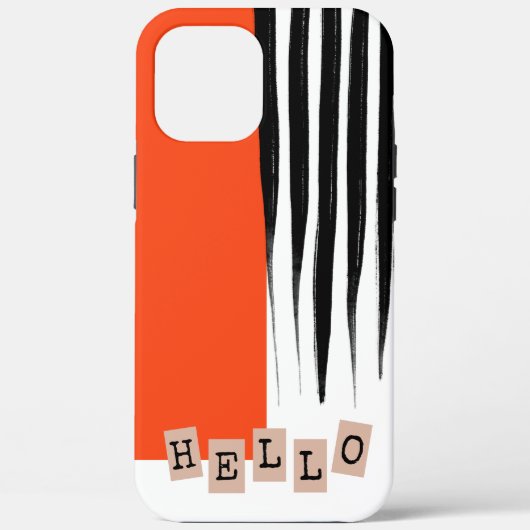 Cool Trendy Abstract Sinaasappel en zwart Case-Mate iPhone Case (Achterkant)