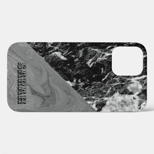 Cool Trendy Black Marble Case-Mate iPhone Case (Achterkant (horizontaal))