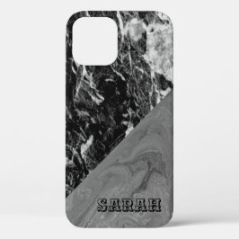 Cool Trendy Black Marble iPhone 12 Hoesje