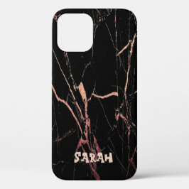 Cool Trendy Black Marble iPhone 12 Hoesje