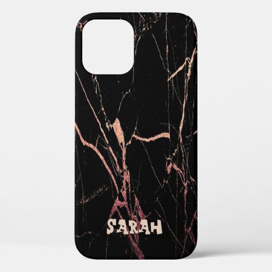 Cool Trendy Black Marble Case-Mate iPhone Case (Achterkant)