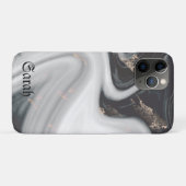 Cool Trendy Black Marble Hoesje-Mate iPhone Case (Achterkant (horizontaal))