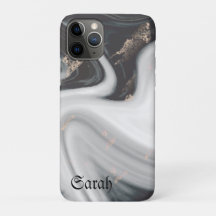 Cool Trendy Black Marble Hoesje-Mate iPhone Case