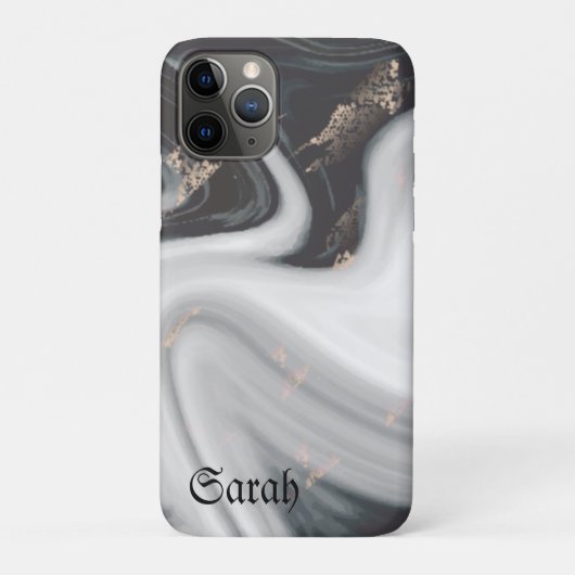 Cool Trendy Black Marble Hoesje-Mate iPhone Case (Achterkant)