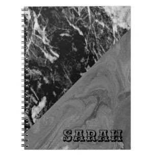 Cool Trendy Black Marble Notitieboek