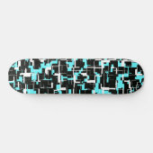 Cool Trendy Black White Blue Pattern Skateboard (Horizontaal)