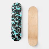 Cool Trendy Black White Blue Pattern Skateboard (Voorkant)