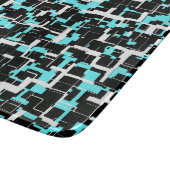 Cool Trendy Black White Blue Pattern Snijplank (Hoek)