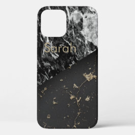 Cool Trendy Black White Marble iPhone 12 Hoesje
