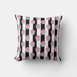 Cool Trendy Bleck en Withe, Cup Cakes Kussen
