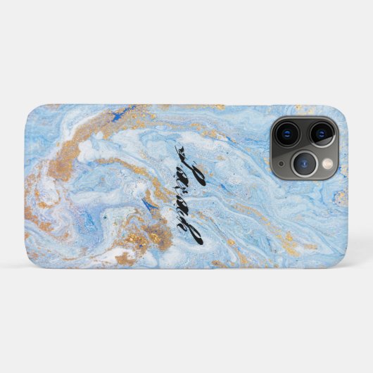 Cool Trendy Blue Marble Case-Mate iPhone Case (Achterkant (horizontaal))