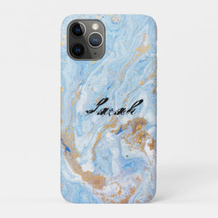 Cool Trendy Blue Marble iPhone 11 Pro Hoesje