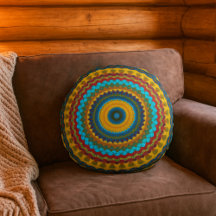 Cool Trendy Blue Red Yellow Mandala Etnische stam