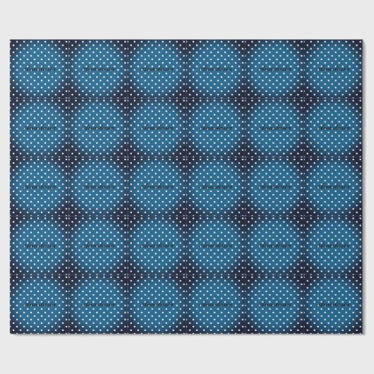 Cool Trendy Blue Stippen Wrapping Paper Cadeaupapier (Vlak)