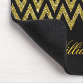 Cool trendy chevron zigzaggoufaux glitter muismat (Hoek)