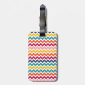 Cool trendy colorful custom Monogram chevron Bagagelabel (Achterkant verticaal)