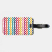 Cool trendy colorful custom Monogram chevron Bagagelabel (Achterkant horizontaal)