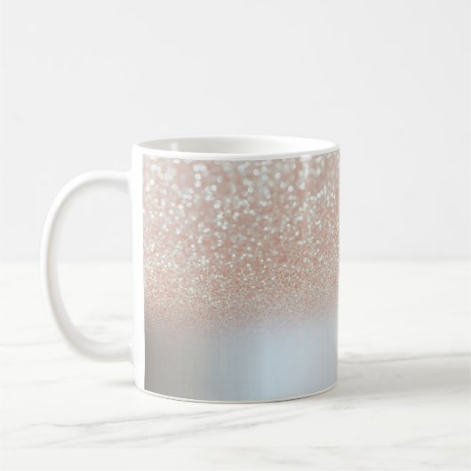 Cool Trendy Glitter, Silver - Gepersonaliseerd Koffiemok (Links)