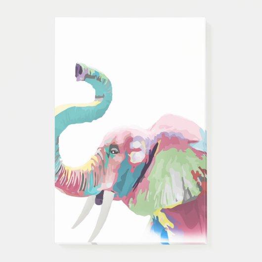 Cool Trendy Kleurrijke Olifant Post-it® Notes (Voorkant)