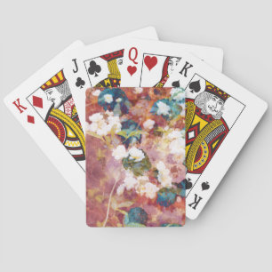 Cool, trendy kunst van romantisch bloemenpatroon pokerkaarten