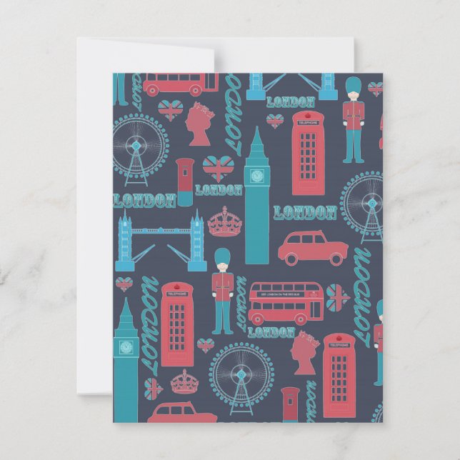 Cool trendy  London illustraties patroon (Voorkant)