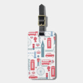 Cool trendy  London illustraties patroon Bagagelabel (Voorkant verticaal)