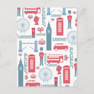 Cool trendy  London illustraties patroon Briefkaart